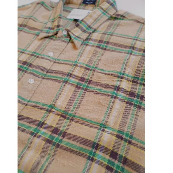 NWT R13 Yellow Checkered Cotton Shirt Frayed - Picture 8 of 11